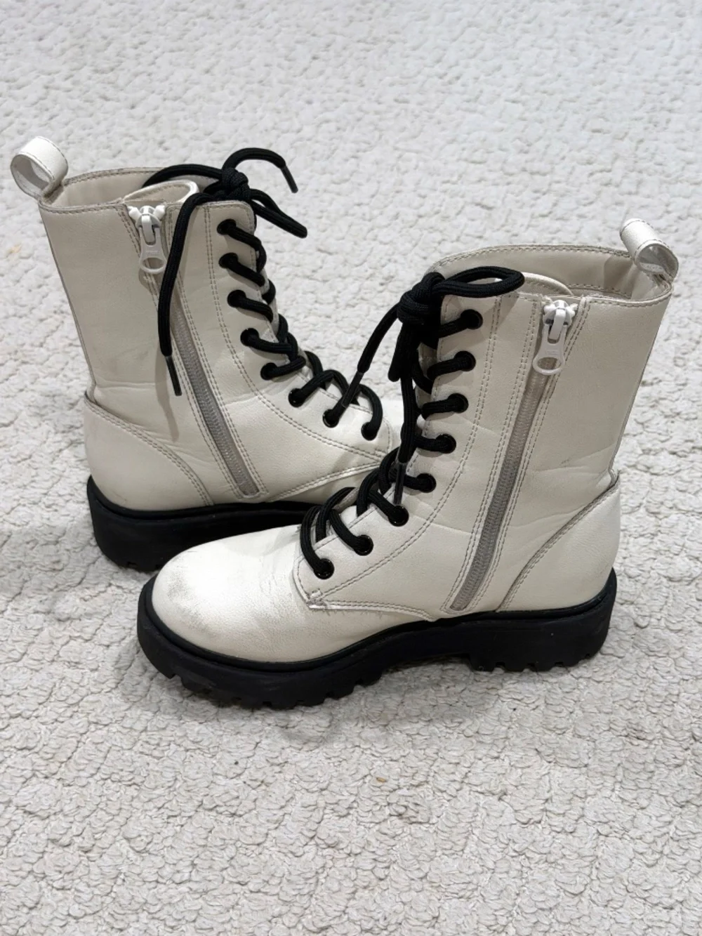 Kids Art Class White Combat Boots Size 13